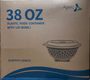 38oz PLASTIC BOWL W/ LID - YN-38DB - 150 sets