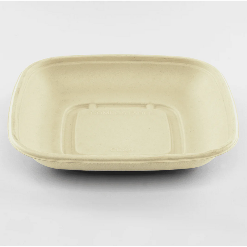 24oz BAGASSE SQUARE BOWL - KE-BBS24N-FF - 300pc