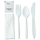 MEAL UTENSIL KIT TO GO - MED-HEAVY WHITE - 250pc