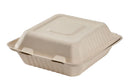 BAGASSE 8x8 HINGE CONTAINER - 1-COMP - 50x4