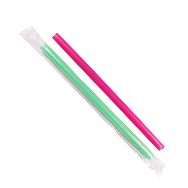 LARGE 9" WRAPPED BOBA STRAWS - ASSORTED COLOR - C9060S - 40x40