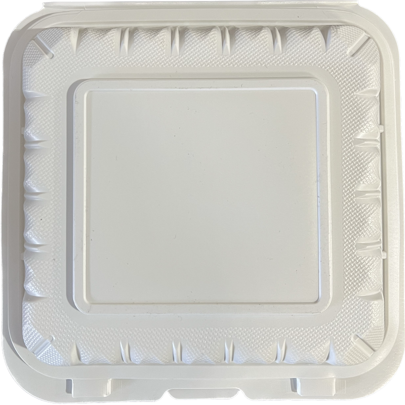 8 X 8 HINGED TRAY / FOAM / 1 COMPARTMENT / WHITE (200/CS) –