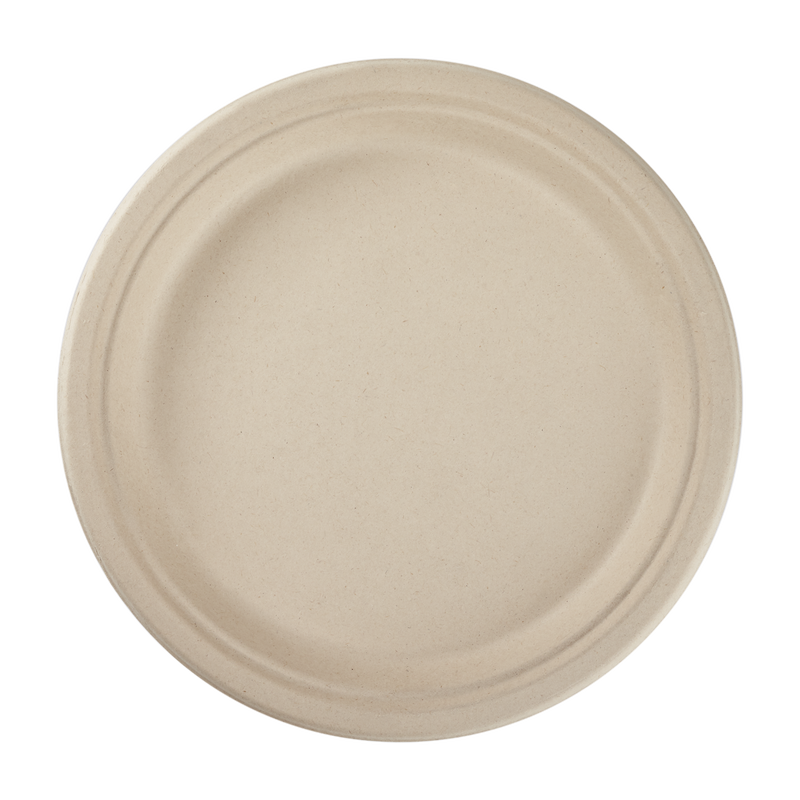 10" NATURAL BAGASSE ROUND PLATE - KE-BPR10N-1C - 500pc